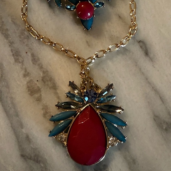 Fashion Jewelry Colorful Double Chain Necklace Aztec Pattern Bohemian Style - Picture 2 of 10